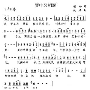梦中又相聚_通俗唱法乐谱_词曲:颂今 佚名