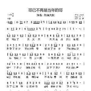 哥已不再是当年的哥_歌谱投稿_词曲:张灵茹 陈伟