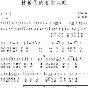 枕着你的名字入眠_歌曲简谱_词曲:翁济农 梁铭