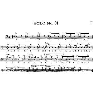 美国军鼓 SOLO No.31 35 爵士鼓谱