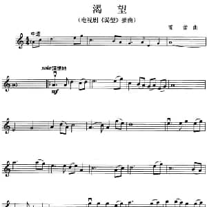 小提琴谱 | 渴望 同名电视剧主题曲 雷蕾