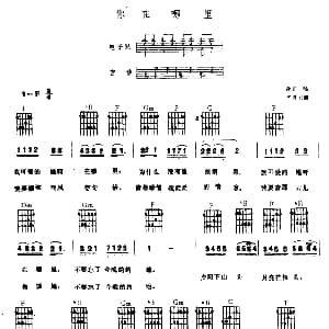 你在哪里 电子琴吉他弹唱谱