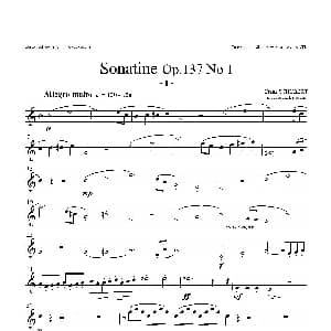 萨克斯谱 | Sonatine Op.137 No 1 四重奏上低音萨克斯分谱