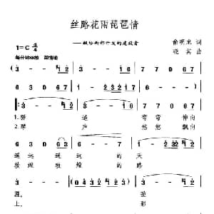 丝路花雨琵琶情_美声唱法乐谱_词曲:俞明龙 晓其