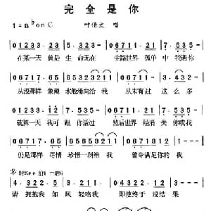 完全是你_通俗唱法乐谱