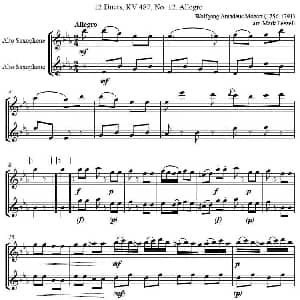 萨克斯谱 | Wolfgang Amadeus Mozart 中音萨克斯二重奏一首
