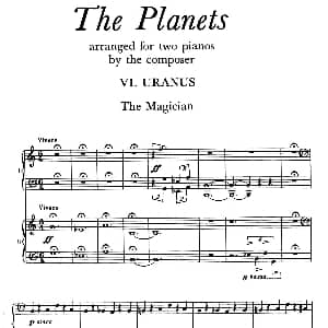 The Planets Op.32 钢琴谱 古斯塔夫 迪奥多 霍尔斯特 Gustav Dheodore Holst