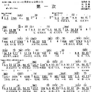 第一次_通俗唱法乐谱_词曲:张天成 光良