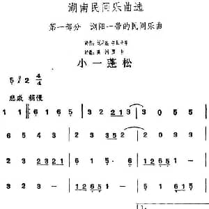 小一蓬松 湖南民间乐曲选 洪滔 贾古记谱