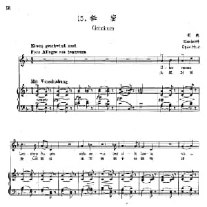 15秘密 奥地利 _外国歌谱_词曲:歌德 舒伯特