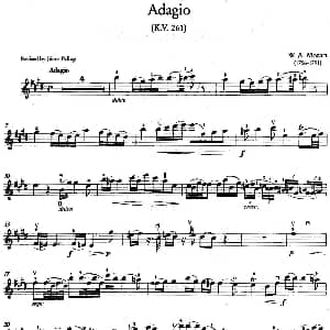 小提琴谱 | Adagio 莫扎特