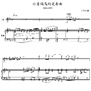 长笛曲谱 | 小黄鹂鸟的变奏曲 长笛与钢琴 李耀东
