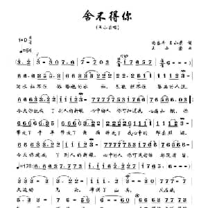 舍不得你_通俗唱法乐谱_词曲:尚奋斗 王小荣 王小荣