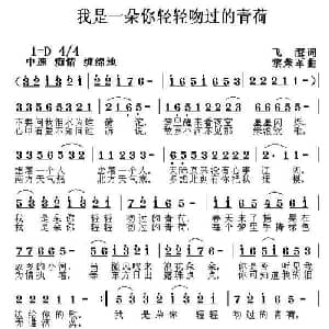 我是一朵你轻轻吻过的青荷_通俗唱法乐谱_词曲:飞鹰 黎荣军