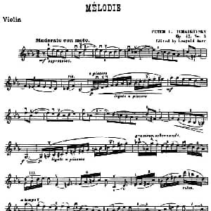 小提琴谱 | MELODIE 旋律 Op.42,No.3 柴科夫斯基