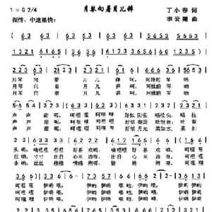 月儿向着月儿弹_民歌简谱_词曲:丁小春 李云翔