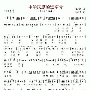 中华民族的进军号_歌谱投稿_词曲:龚正斌 朱跃明
