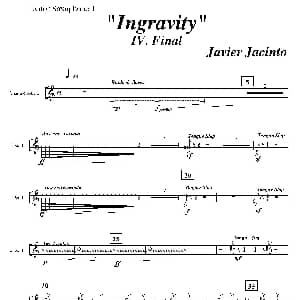 萨克斯谱 | Ingravity 第四乐章 第一次中音萨克斯分谱 Javier Jacinto