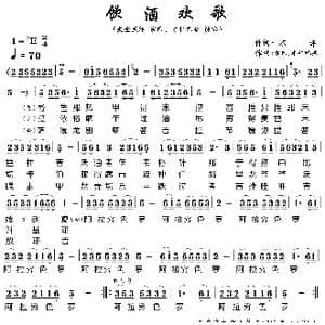 饮酒欢歌_歌曲简谱_词曲:佚,名 宗巴 才仁巴桑