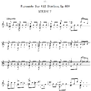 Fernando Sor 12 Studies,Op.60 吉他谱
