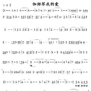 伽倻琴我的爱_歌曲简谱