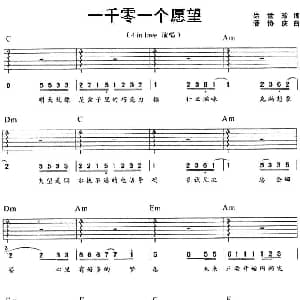 一千零一个愿望 吉他谱 4 in love 徐世珍 潘协庆