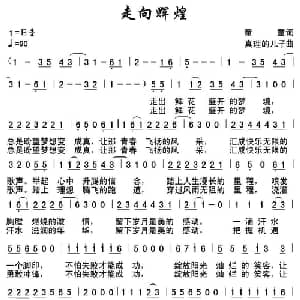 走向辉煌_通俗唱法乐谱_词曲:童童 真理的儿子