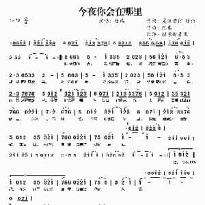 今夜你会在哪里_歌曲简谱_词曲:夏敢若何 陈伟 陈伟