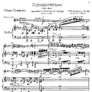 小提琴谱 | Zigeunerweisen Gipsy Airs 小提琴 钢琴伴奏