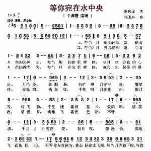 等你宛在水中央_歌曲简谱_词曲:张晓宏 张夏林