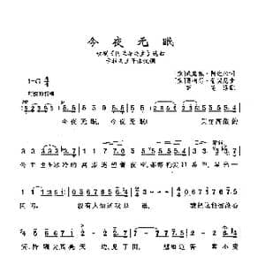 今夜无眠_歌曲简谱_词曲: 意 玖塞佩 阿达米 意 贾柯莫 普契尼
