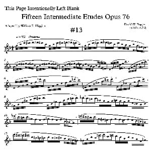 萨克斯谱 | 中级练习曲15首 Op76 13 D 波帕尔