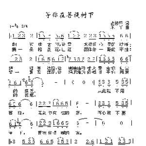 等你在菩提树下_歌曲简谱_词曲:占修萍 禾丫
