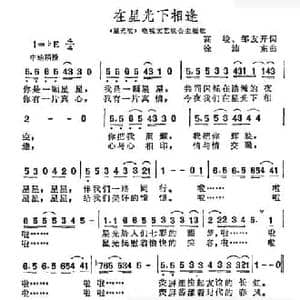 在星光下相逢_民歌简谱_词曲:高峻 周友开 徐沛东