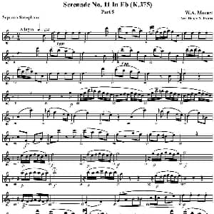 萨克斯谱 | SERENADE No.11 in Eb K.375 Part 5 四重奏 高音萨克斯分谱
