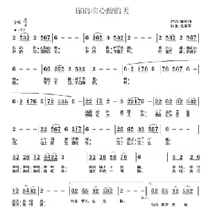 你的歌辛酸的美_通俗唱法乐谱_词曲:肇长拥 祝学军