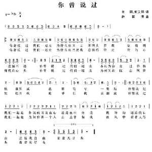你曾说过_民歌简谱_词曲:刘俐 何艾鲜 赵国清