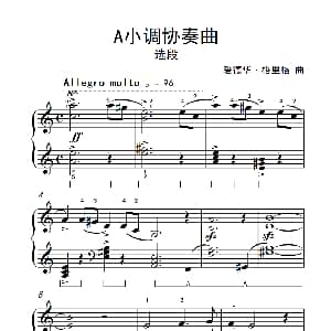 A小调协奏曲 钢琴谱 爱德华 格里格