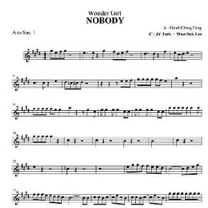 萨克斯谱 | nobody 四重奏分谱