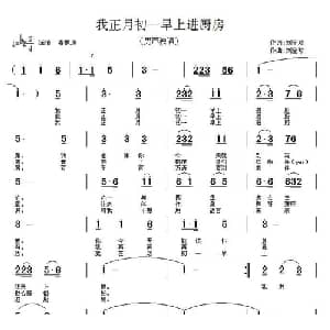我正月初一早上进厨房_通俗唱法乐谱_词曲:刘全珍 刘全珍