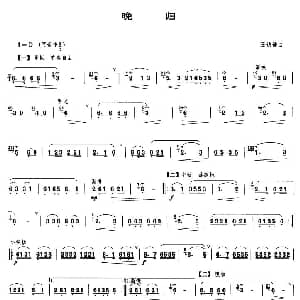笛子谱 | 晚归 王铁锤