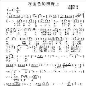 在金色的田野上_歌谱投稿_词曲:艾惠秀 周宗四