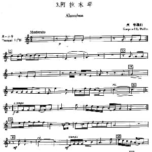 阿拉木罕 五重奏第一小号分谱 吴彬编曲