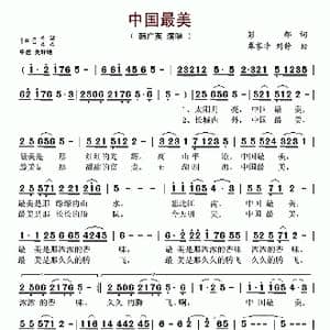 中国最美_歌谱投稿_词曲:彭郁 覃家华 刘静