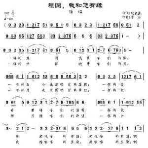 祖国,我和你有缘_民歌简谱_词曲:张宝星 景治
