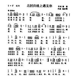 北回归线上遇见你_歌曲简谱_词曲:黎强 刘泽湖