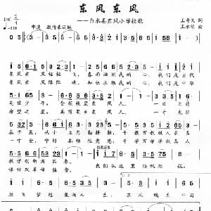 东风 东风_儿歌乐谱_词曲:王奇戈 王永明