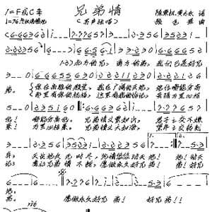 兄弟情_歌谱投稿_词曲:陈秉权 黄太永 张艺军