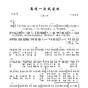 再说一句我爱你_歌曲简谱_词曲:一只舟 一只舟