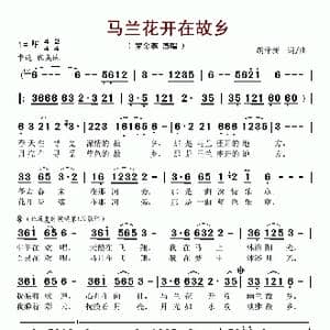 马兰花开在故乡_歌谱投稿_词曲:胡泽新 胡泽新